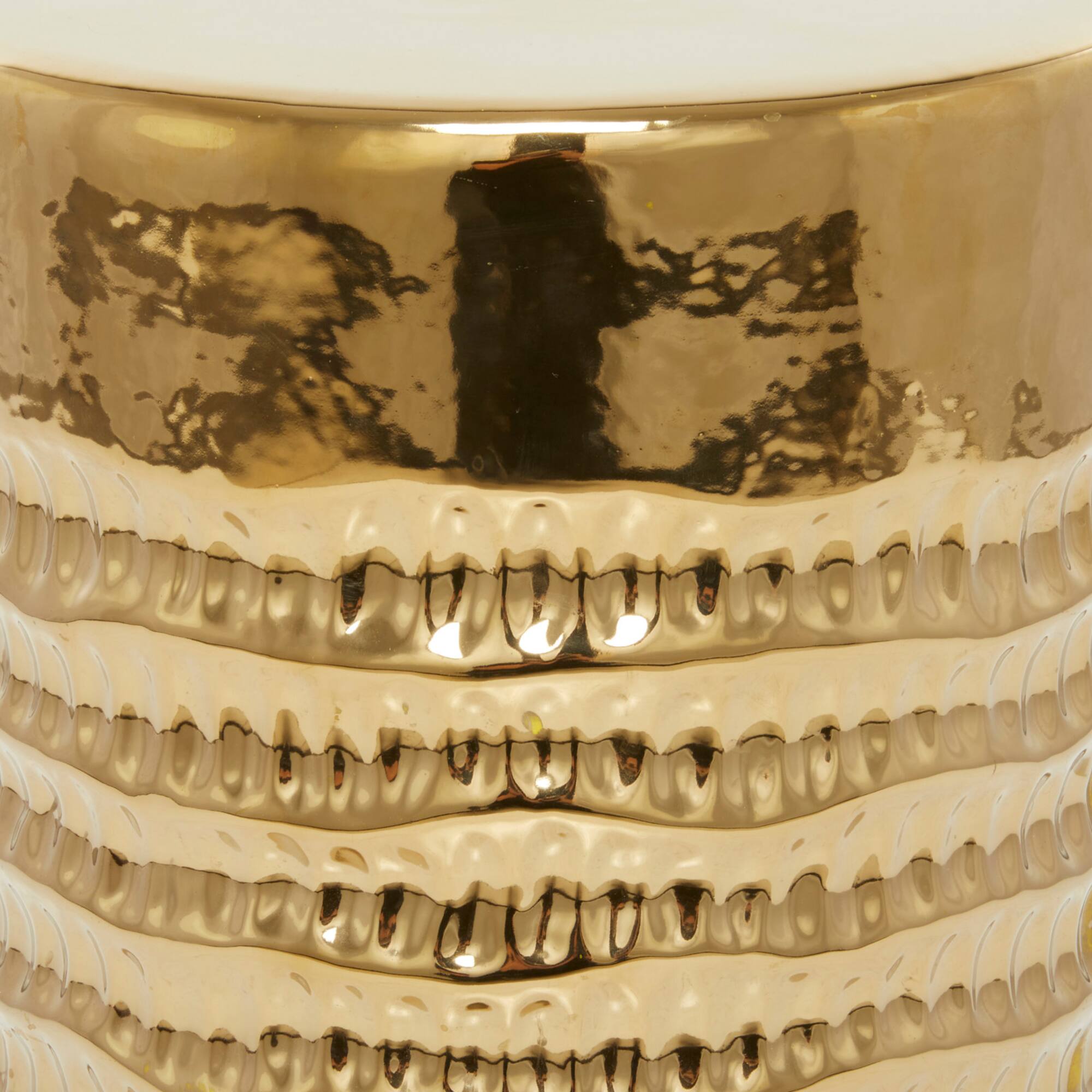 18" Gold Stoneware Glam Accent Table
